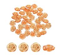 sourcing map 100 botones de flores de rosa, 12,5 mm, botones decorativos de acrílico para manualidades, costura, pinzas para el pelo, joyería, decoración, ropa, bolsas, sombreros, naranja