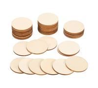 sourcing map 100 círculos de madera sin terminar de 1.6 pulgadas para manualidades, rodajas redondas de madera natural, recortes de disco de madera para manualidades, pintura, grabado, colgador de
