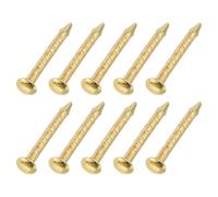 sourcing map 100 clavos pequeños de hardware, 1 clavo de cabeza redonda de acero al carbono de 10 mm, uñas de acabado común para carpintería doméstica, proyectos de bricolaje, dorado