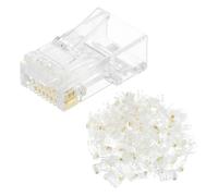 sourcing map 100 conectores de paso Cat6 RJ45, conector de crimpado RJ45 8P8C, conectores modulares chapados en oro para cable Ethernet UTP sólido o trenzado