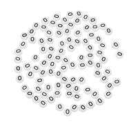 sourcing map 100 cuentas acrílicas con números, 4 x 7 mm, cuentas redondas blancas con número 0, cuentas espaciadoras de plástico para hacer joyas, pulseras, collares, llaveros
