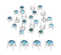 sourcing map 100 cuentas de garra de diamantes de imitación de 0.24 pulgadas (6 mm), parte inferior plana, repuestos de cuentas de garra de cristal, cabeza de clavo para manualidades, decoración de