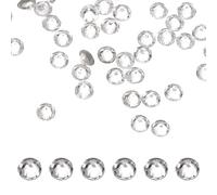 sourcing map 100 diamantes de imitación de circonita brillante de 2 mm, redondos, mini diamantes de imitación para arte de uñas, gemas de cristal 3D con parte trasera plana para arte de uñas