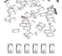 sourcing map 100 diamantes de imitación de circonita brillante de 3 mm, rectangulares, mini diamantes de imitación para arte de uñas, gemas de cristal 3D con parte trasera plana para arte de uñas