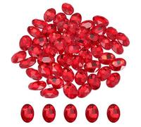 sourcing map 100 diamantes de imitación ovalados puntiagudos, 13 x 18 mm, gemas de cristal facetado ovaladas puntiagudas para hacer joyas, manualidades, zapatos, cristal, color rojo