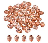 sourcing map 100 diamantes de imitación ovalados puntiagudos, 13 x 18 mm, gemas de cristal facetado ovaladas puntiagudas para hacer joyas, manualidades, zapatos, cristal, color rojo claro