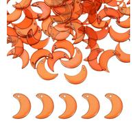 sourcing map 100 dijes de cristal, cuentas de cristal de luna de cristal con lámina dorada para hacer joyas, pulseras, collares, aretes, manualidades, color naranja, Vidrio