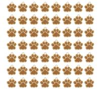 sourcing map 100 dijes esmaltados con estampado de patas, cuentas de aleación con huella de animal con polvo de purpurina para collares, aretes, fabricación de joyas, amarillo/dorado