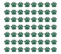 sourcing map 100 dijes esmaltados con estampado de patas, cuentas de aleación con huella de animal con polvo de purpurina para collares, aretes, fabricación de joyas, verde/plateado