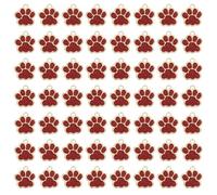 sourcing map 100 dijes esmaltados con estampado de patas, cuentas de aleación con huella de animal con polvo de purpurina para collares, aretes, fabricación de joyas, rojo/dorado