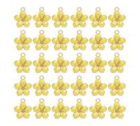 sourcing map 100 dijes esmaltados de flor de cerezo de 17 x 14 mm, de aleación, bonitos colgantes chapados en oro para hacer joyas, pulseras, collares, aretes, llaveros, accesorios de bricolaje, color