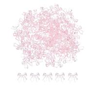 sourcing map 100 dijes para uñas de lazo, bonitos adornos de lazo de resina, mini decoración transparente 3D, diamantes de imitación, suministros de arte de uñas, fundas de teléfono, decoración de