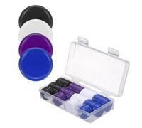 sourcing map 100 fichas de póquer de plástico, 20 mm, negro/azul/morado | Mini fichas de bingo en blanco, contadores de aprendizaje, marcadores de discos, fichas de juego opacas con caja de