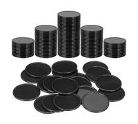 sourcing map 100 fichas de póquer de plástico, contadores de aprendizaje de 1.5 pulgadas, marcadores de discos, fichas de juego opacas para jugar y contar matemáticas, color negro
