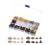 sourcing map 100 juegos de cierres a presión de 1/2 pulgada y 12 mm de cobre, herramienta de botones de metal con 4 herramientas de ajuste y caja de almacenamiento para ropa, costura de cuero