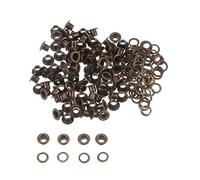sourcing map 100 Juegos Ojales Kit Metal Ojales 3mm 0.12" Ojal Herramienta para Zapatos Ropa Cinturón Bolsa Bricolaje Proyecto, Bronce