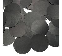 sourcing map 100 lentejuelas redondas planas de 40 mm, lentejuelas sueltas para costura y manualidades con un solo agujero lateral para bordado, ropa, joyería, color negro láser