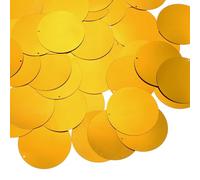 sourcing map 100 lentejuelas redondas planas de 40 mm, lentejuelas sueltas para costura y manualidades con un solo agujero lateral para hacer manualidades, bordado, ropa, joyería, oro oscuro, tono