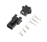 sourcing map 100 Pares Conector de Terminal de crimpado de Carcasa JST-SM de 2,54 mm de plástico Negro de 3 Pines Hembra Macho