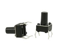 sourcing map 100 Piezas 6 X 6 X 9mm Táctil Tacto Pulsador Botón Interruptor 4 Pasadores DIP