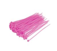 sourcing map 100 Piezas Bridas para Cables 100mm x 2.5mm Rosa