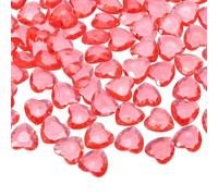 sourcing map 100 piezas de diamantes de imitación acrílicos en forma de corazón, 12 mm, gemas de cristal de corazón transparente con diamantes de imitación para rellenar jarrones para manualidades
