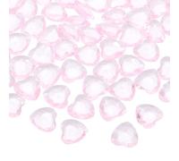 sourcing map 100 piezas de diamantes de imitación acrílicos en forma de corazón, 12 mm, gemas de cristal de corazón transparente con diamantes de imitación para rellenar jarrones para manualidades