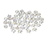 sourcing map 100 Piezas de Recargas de Tachuelas de Estrás, 8mm Deslumbrantes Tachuelas de 4 Garras para Decoración de Manualidades en Cuero, Ropa, Cinturones (Blanco)
