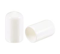 sourcing map 100 Piezas Redondo Goma Extremo Tapas 1/2"(12mm) Blanco