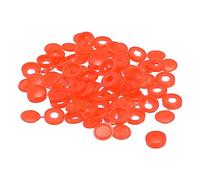 sourcing map 100 tapas de rosca con bisagras de 5 mm, cubiertas de plástico para tornillos M3, M4, M5, color rojo