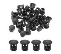 sourcing map 100 tapones de plástico negro de 7 mm, tapones de agujero de panel tipo empotrado, tapas de extremo para bloquear tubos de agujero de muebles, gabinetes