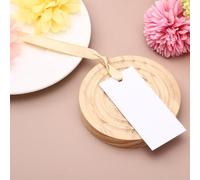 sourcing map 100 tarjetas de nombre para mesa, 1.57 x 3.54 pulgadas en blanco con cinta de satén para cena, banquete, cumpleaños, Navidad, fiesta, mesas, suministros, color dorado