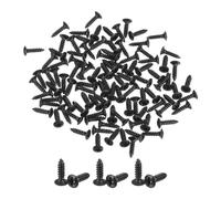sourcing map 100 tornillos de 3 mm para guitarra eléctrica y bajo, tornillos de montaje para placa de arañazos para guitarra SQ ST TL, color negro