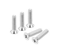 sourcing map 100 tornillos Phillips de cabeza cruzada #4-40 x 3/8 pulgadas, tornillos de acero inoxidable 304 plateado para enchufe de pared, reparaciones de casa