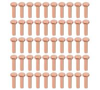 sourcing map 100 Unidades 2.5mmX 10mm Plano Tornillos Cabezales Cobre Solid Remaches Fijaciones