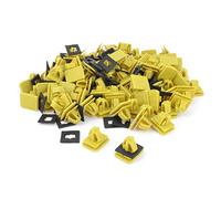 sourcing map 100 x Presión Amarillo Plástico Remaches Tornillo Clip Parachoques para Coche Auto