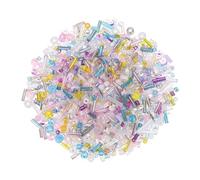 sourcing map 1000 cuentas de cristal mixtas, cuentas de cristal sueltas de 2 a 7 mm para pendientes, collares, pulseras, joyería, color pastel