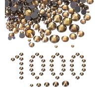 sourcing map 1000 piezas de diamantes de imitación termoadhesivos de 2 mm a 6,6 mm, gemas de cristal con parte trasera plana con bolsa transparente, kit de arte de uñas para manualidades, ropa