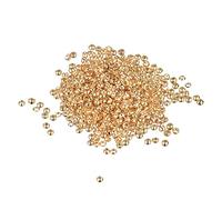 sourcing map 1000uds Cuentas Redondas Engarzado, 1,5mm Engarzado Extremo Espaciador Cuentas Diminutos Tapones para Pulsera Joyería Fabricación Bricolaje, Champán