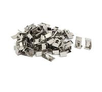 sourcing map 100Pcs 26mmx14mm Colgador Clip de Muelle Gancho para Portaretratos Marco de Fotos Metal Plateado