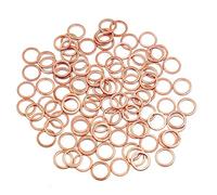 sourcing map 100Pcs Arandelas de Cobre Junta Plana 10mm Diámetro Interior de Coche