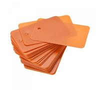 sourcing map 100pcs Etiqueta de Envio Impermeable, 5x3cm (L*An) PVC Etiqueta con Agujero de Ojal Marcador Plástico para Almacenamiento Producto Identificación Válvula Marcado, Naranja
