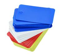 sourcing map 100pcs Etiqueta de Envio Impermeable, 5x3cm (L*An) PVC Etiqueta con Agujero de Ojal Marcador Plástico para Almacenamiento Producto Identificación Válvula Marcado, Multicolores