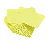 sourcing map 100pcs Etiqueta de Envio Impermeable, 6x4cm (L*An) PVC Etiqueta con Agujero de Ojal Marcador Plástico para Almacenamiento Producto Identificación Válvula Marcado, Amarillo