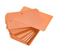 sourcing map 100pcs Etiqueta de Envio Impermeable, 6x4cm (L*An) PVC Etiqueta con Agujero de Ojal Marcador Plástico para Almacenamiento Producto Identificación Válvula Marcado, Naranja