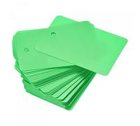 sourcing map 100pcs Etiqueta de Envio Impermeable, 6x4cm (L*An) PVC Etiqueta con Agujero de Ojal Marcador Plástico para Almacenamiento Producto Identificación Válvula Marcado, Verde