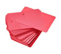 sourcing map 100pcs Etiqueta de Envio Impermeable, 6x4cm (L*An) PVC Etiqueta con Agujero de Ojal Marcador Plástico para Almacenamiento Producto Identificación Válvula Marcado, Rojo