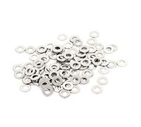 sourcing map 100Pcs Lavadora plana arandela plana M3x6mmx0.5mm | de acero inoxidable en forma redonda
