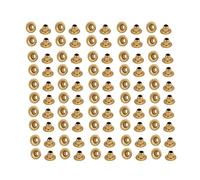 sourcing map 100pcs Ojales metálicos huecos tono oro M2x2mm chapado en latón remaches