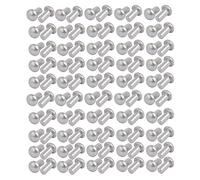sourcing map 100Pcs Remache Sólido Tono Plata M5 X 10mm Aluminio Mitad Cabeza Redonda Sujetador
